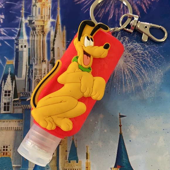 Disney’s Pluto Hand Sanitizer Holder Key Chain/bag clip - Picture 2 of 4